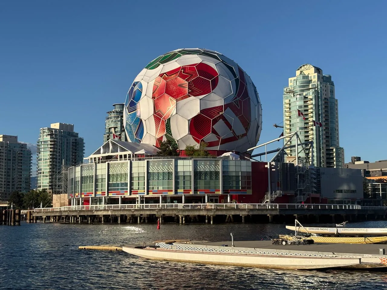 Science world dressed as world cup soccer ball